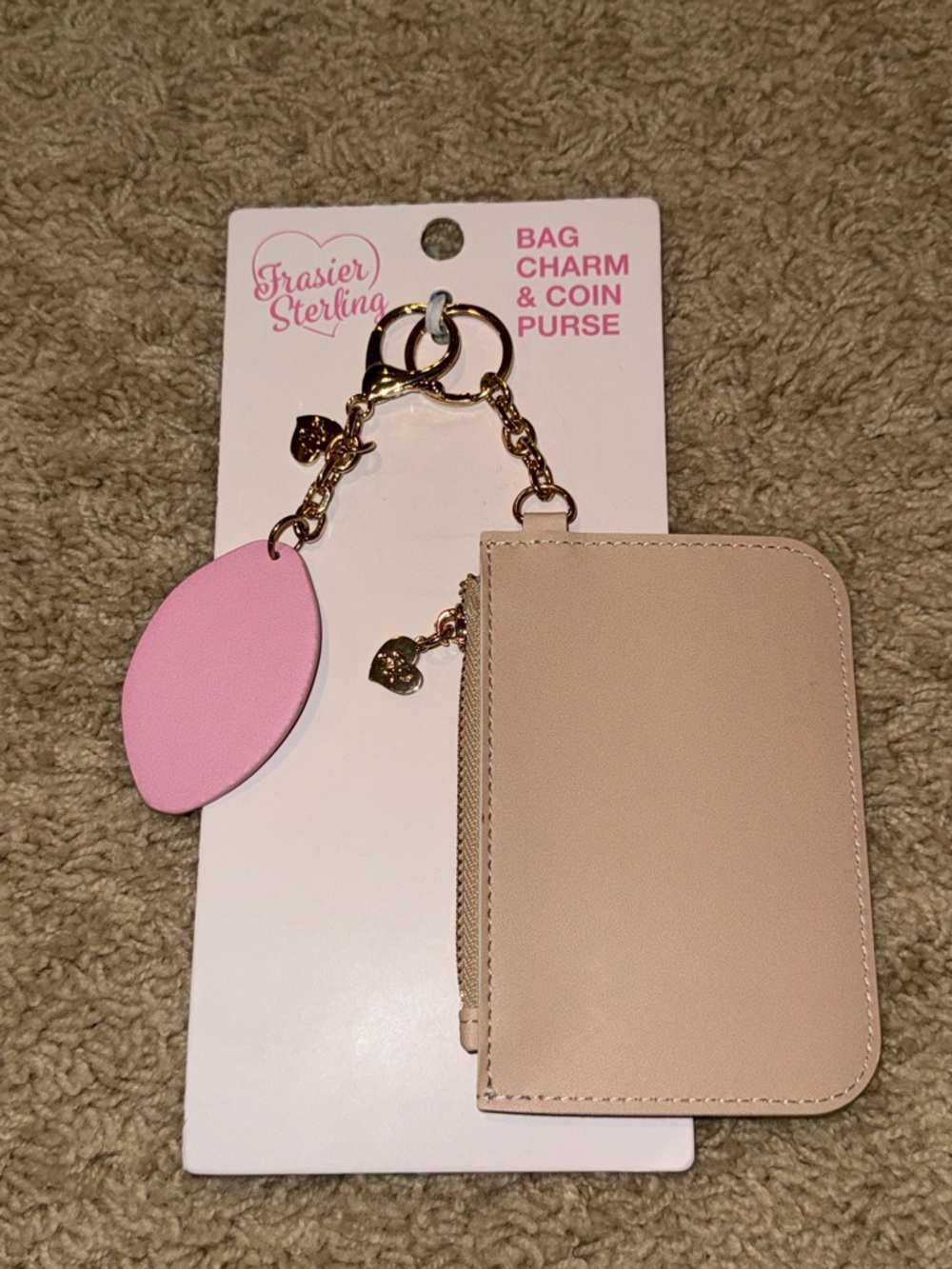 Frasier Sterling Pink Football Bag Charm & Coin Purse - Picture 3 of 11